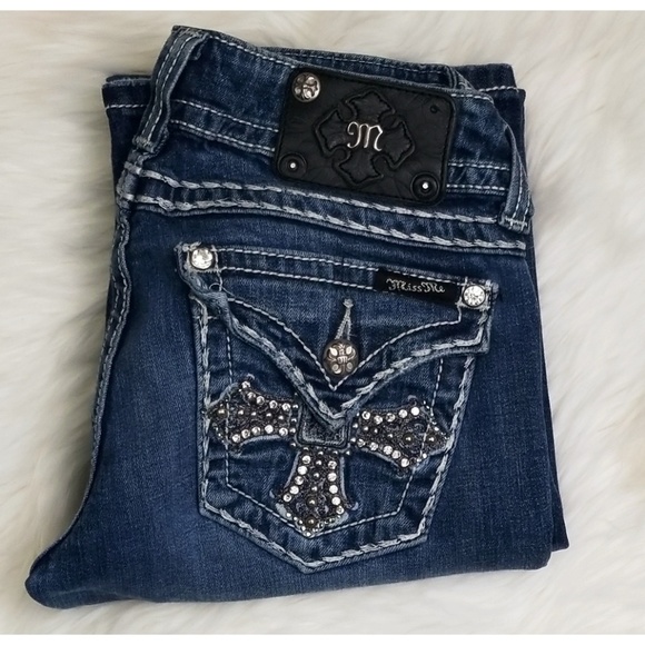 Miss Me Denim - Miss me bling cross pocket boot JP504689  size29